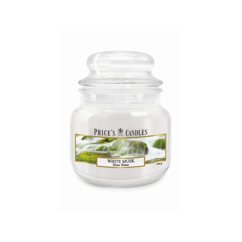 PRICE'S CANDLES White Musk scented candle in large jar