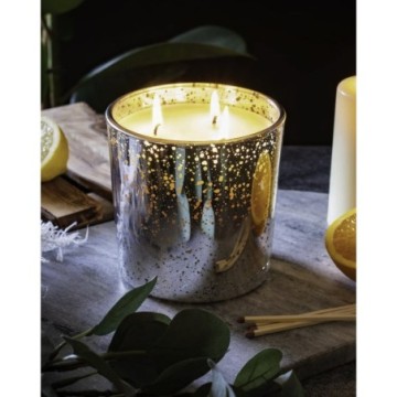 64CL Electroplated Triple Wick Candle - Silver