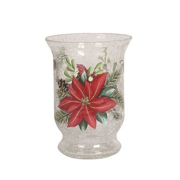 Poinsettia Hurricane Candle...