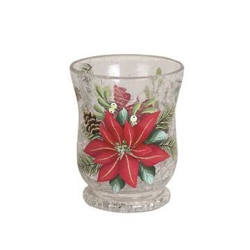 Poinsettia Hurricane Candle...