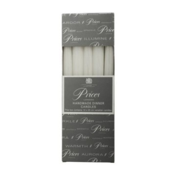 10" Venetian Wrapped Dinner Candles Pack Of 10 - White