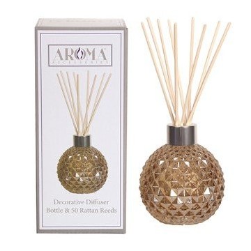 Aromatize Amber Lustre Glass Reed Diffuser Bottle & 50 Rattan Reeds