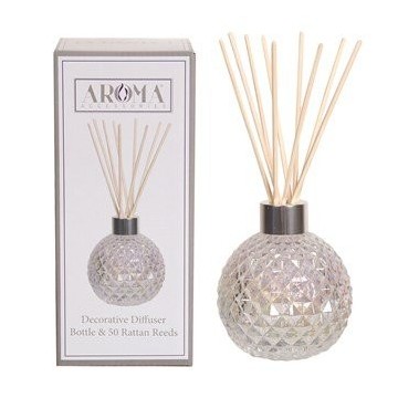 Aromatize Clear Lustre Glass Reed Diffuser Bottle & 50 Rattan Reeds