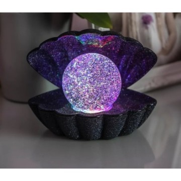 Sense Aroma Colour Changing LED Clam with Glitter Pearl - Black Glitter