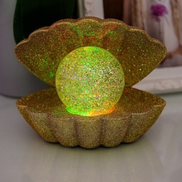 Sense Aroma Colour Changing LED Clam with Glitter Pearl - Gold Glitter