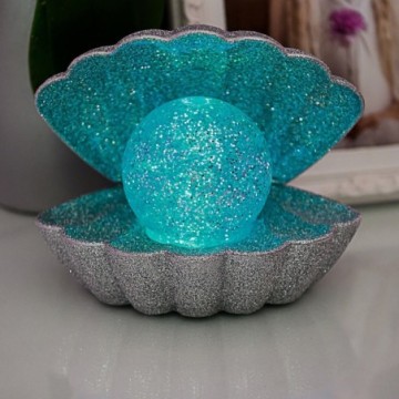 Sense Aroma Colour Changing LED Clam with Glitter Pearl - Silver Glitter