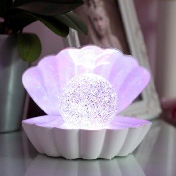Sense Aroma Colour Changing LED Clam with Glitter Pearl - White