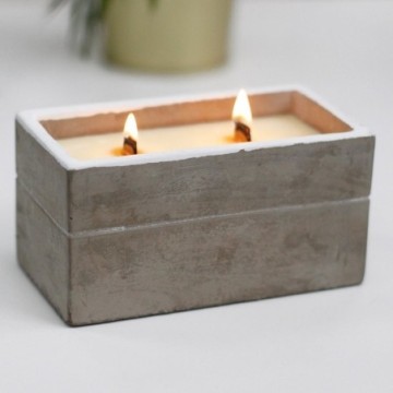 Large Box Concrete Candle - Spiced South Sea Lime