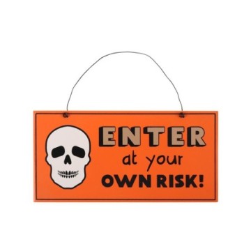 Skull Enter Hanging Sign